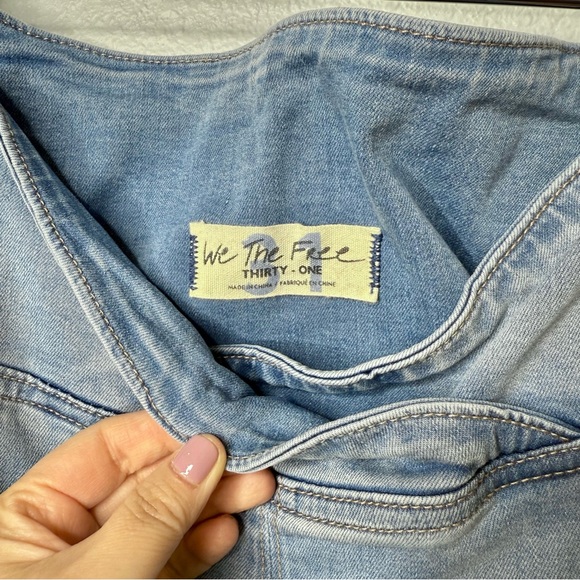 Free People Venice Beach Wrap Over Super Flare Leg Women’s Spring Blue Jeans 31 - Picture 8 of 10